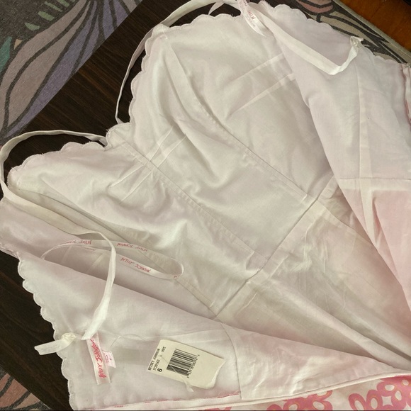 Vintage Betsey Johnson White Dress Pink Floral Bone In Bodice Fit & Flare Dress - Picture 13 of 16